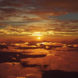 Aerial Dramatic Mountain Sunset