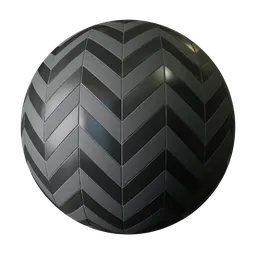 Glossy Black & Gray Chevron Tiles
