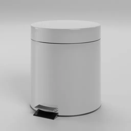 white trash can