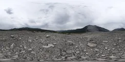 Mountain Rockslide Overcast Day