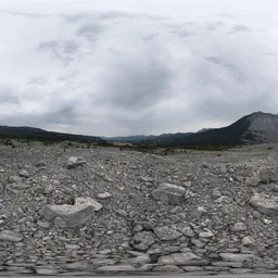 Mountain Rockslide Overcast Day