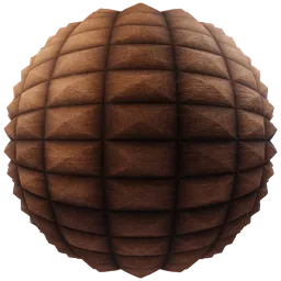 Pine wood PBR texture with pyramid carvings for 3D modeling in Blender, ideal for historical interior design.