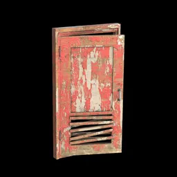 Red wood door
