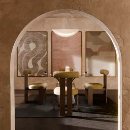 Modern Warm Dining Interior