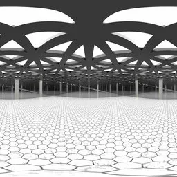 Hexagon Floor Grid Dome Environment