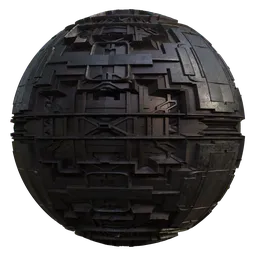 Highly detailed distressed PBR texture for 3D modeling in Blender, ideal for futuristic tech environments.