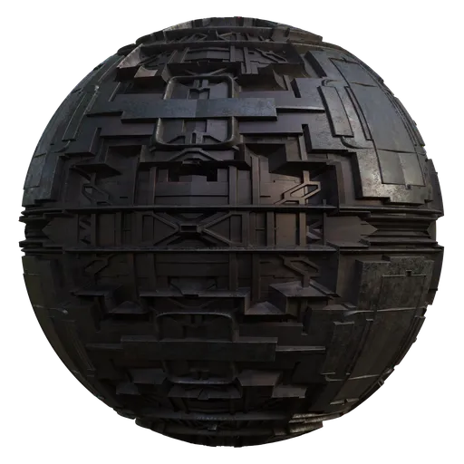 Highly detailed distressed PBR texture for 3D modeling in Blender, ideal for futuristic tech environments.