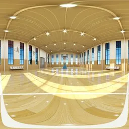 Wooden Floor Basketball Court