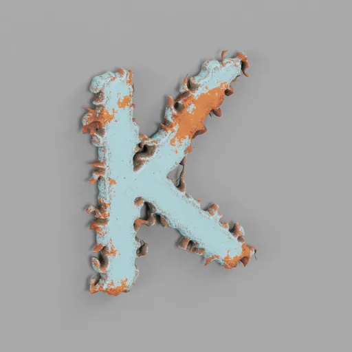 Rough metal Letter K