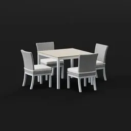 Modern Wicker Dining Set – 4 Seater