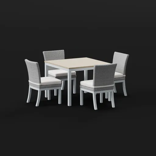 Modern Wicker Dining Set – 4 Seater