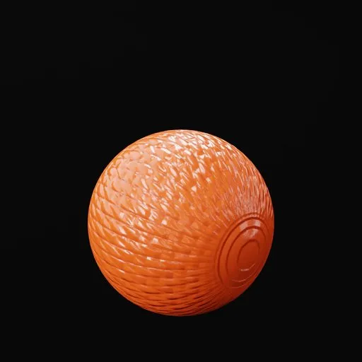Detailed orange 3D model sphere with textured surface for Blender rendering, ideal for bandy sport simulations.