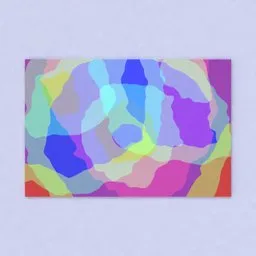 3D model of a colorful abstract art frame, optimized for Blender with adjustable UVs and procedural textures for customization.