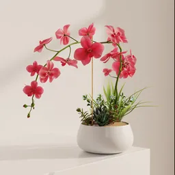 Pink Orchid Decorative Pot
