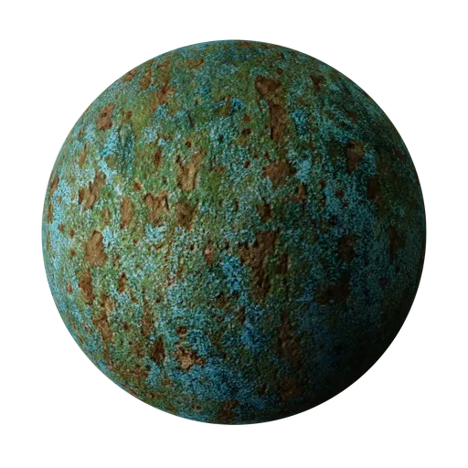 High-resolution PBR texture for 3D artists with realistic rusty metal surface detailing for Blender and similar software.