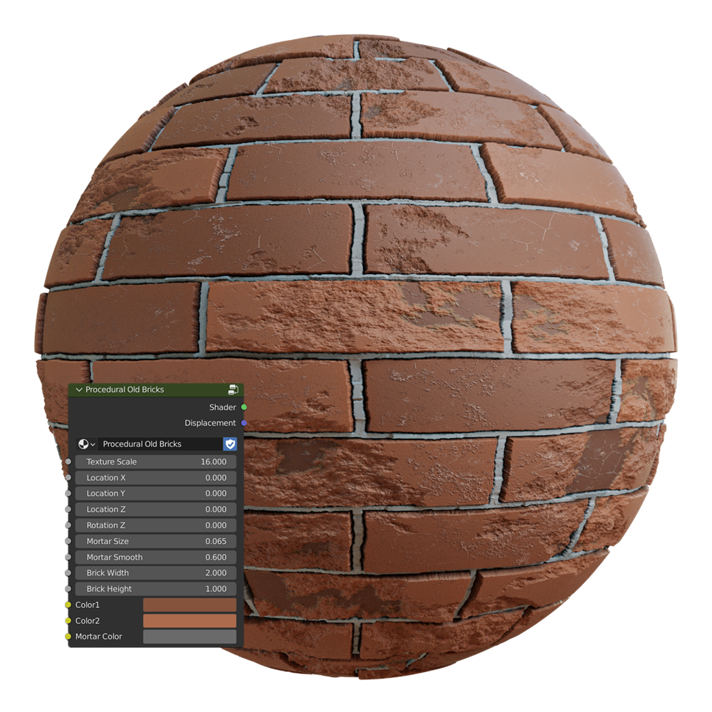 Procedural Old Bricks FREE 3D bricks materials BlenderKit
