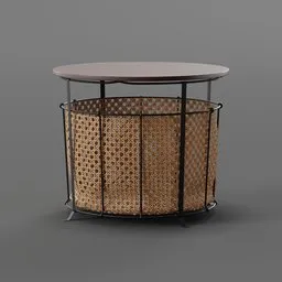 Round coffee table with storage