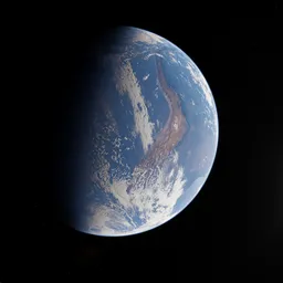 Realistic Earth Planet from Space
