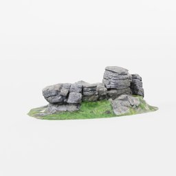 Realistic 3D rock model from Dartmoor, perfect for Blender landscapes, with detailed textures.