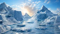 Frozen Arctic Lake Environment
