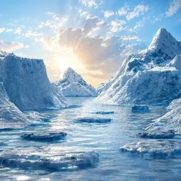 Frozen Arctic Lake Environment