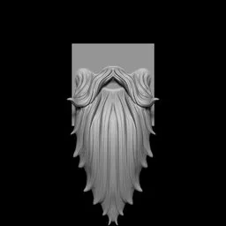 3D sculpting brush for creating stylized beards and mustaches in Blender models.
