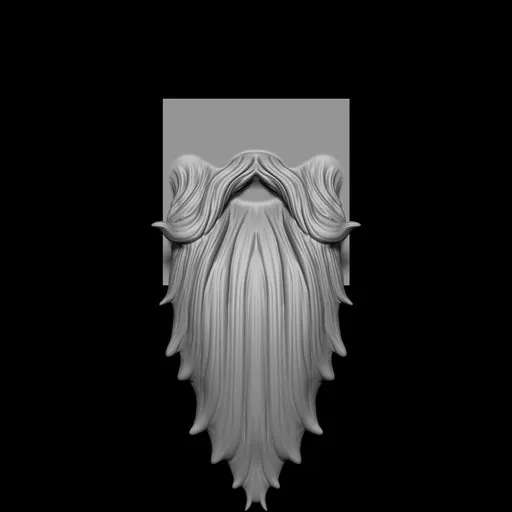 3D sculpting brush for creating stylized beards and mustaches in Blender models.