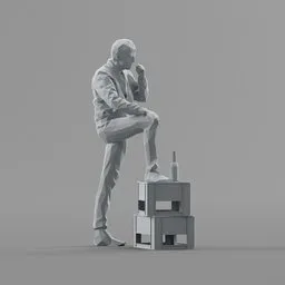 Smoking Lowpoly Male