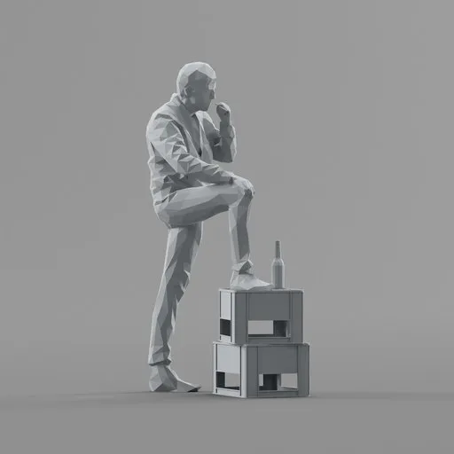 Smoking Lowpoly Male