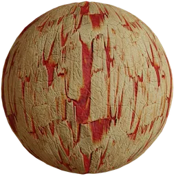 Realistic Blood Splattered Wall texture for 4K PBR materials in Blender, ideal for horror games and virtual simulations.