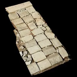 Scan Damaged square road surface