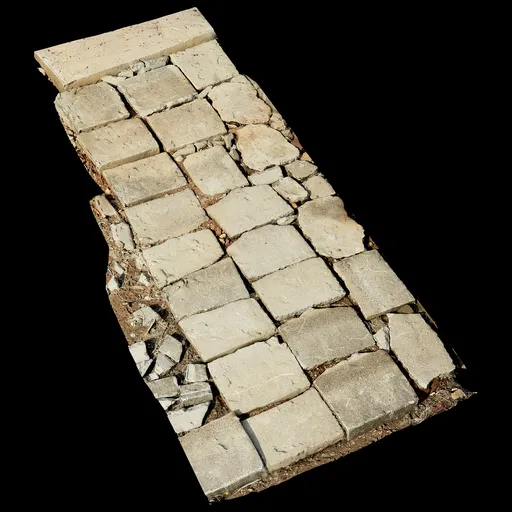 Scan Damaged square road surface