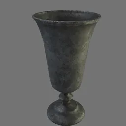 Detailed Blender 3D model showcasing a textured medieval pewter drinking goblet design.