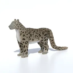 Low Poly Snow Leopard