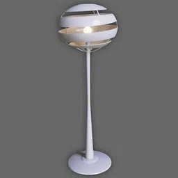 Detailed 3D model of a contemporary table lamp with illuminated bulb for interior design renderings in Blender.