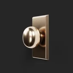 "Golden door knob with white ball, made of bronze and rendered beautifully in 4K with Blender 3D. Simple design perfect for any door. SubD2 ready."