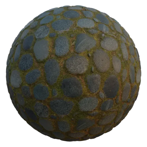 High-quality mossy rock floor PBR texture for 3D modeling in Blender, available in 4K resolution.