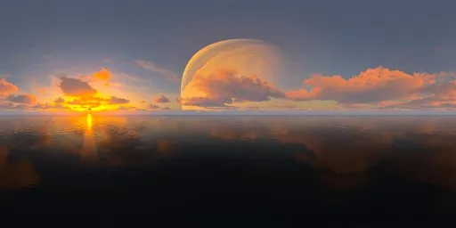 Cloudy Sunset Planet HDRI