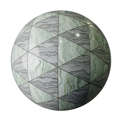 High-resolution PBR marble tile texture for 3D modeling and rendering in Blender.