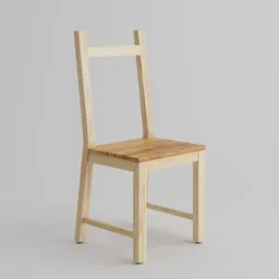 Lightwood minimalist chair 3D model with a smooth finish, ideal for modern interior design in Blender 3D environments.