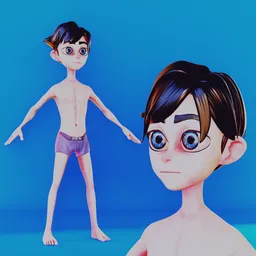 Stylized Cartoon Teenage Boy Character - Rigged (Rigify)