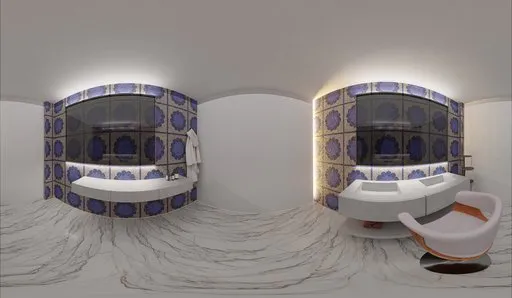 Luxury Blue Tile Bathroom