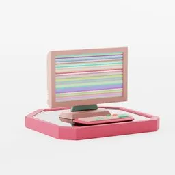 Low Poly Computer Set