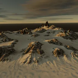 Detailed snowy 3D mountain terrain for Blender graphics, perfect for virtual landscapes.