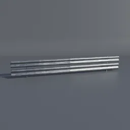 Detailed 3D model of metallic highway rail guard for Blender rendering, perfect for virtual cityscape projects.