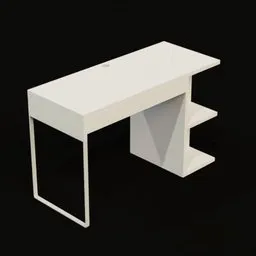 3D rendered white Micke desk model designed for Blender with a minimalist aesthetic, optimized for real-world dimensions.