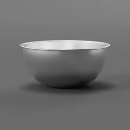 3D rendered stainless steel mixing bowl for food preparation, optimized for Blender.