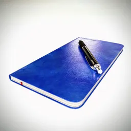 Notebook blue leather and Pen