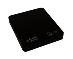 Detailed 3D rendering of a sleek digital coffee scale with integrated timer for baristas.