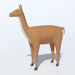 Cartoon Llama Guanaco
